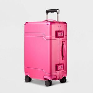 Open Story - Hardside Carry On Trunk Suitcase Spinner Hardshell Magenta